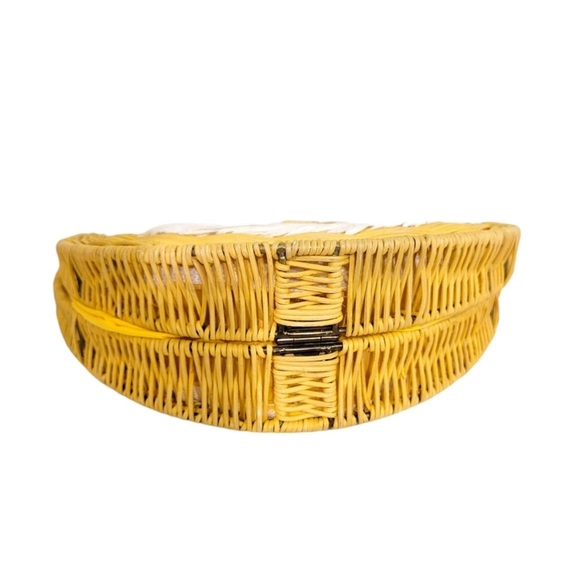 NWT Lemon Rattan Clutch Woven Crescent Handbag - Tabitha Brown x Target.  New - Picture 5 of 8